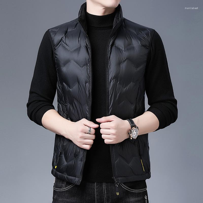 

Men's Down 21 Years Of Winter Style Casual Fashion Padded Warmth 90% White Duck Jacket Vest, Black