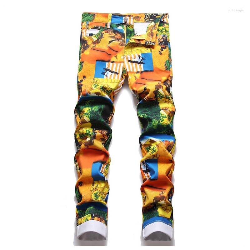 

Men's Jeans Harakuju 3D Printed Casual Pants Fashion Hip Hop Streetwear Denim Trousers For Male Slim Fit, Red