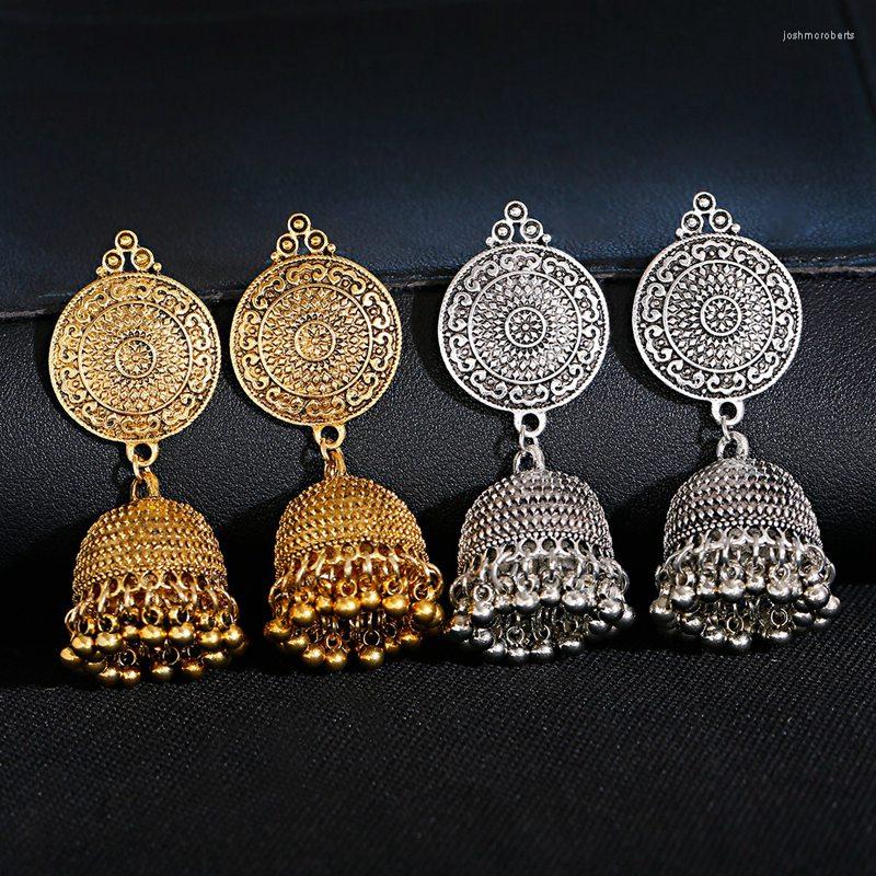 

Dangle Earrings Vintage Carved Silver Color Jhumka Bells Beads Tassel Statement For Women Egypt Tribal Gypsy Wedding Jewelry