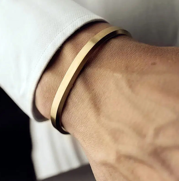 

Fashionable Chain Applicable to various occasions Men's Cuff Bracelet Stainless Steel Wide 6mm Bracelet