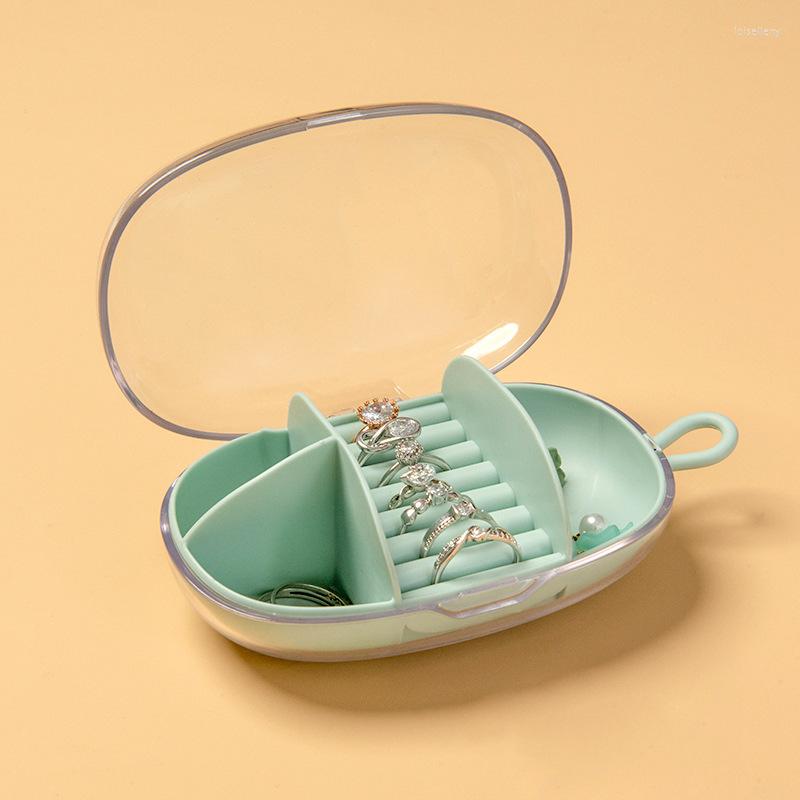 

Jewelry Pouches Portable Box Jewellery Storage Earring Necklace Boxes Packaging Display Case Organizer For Home Travel Girl Gift