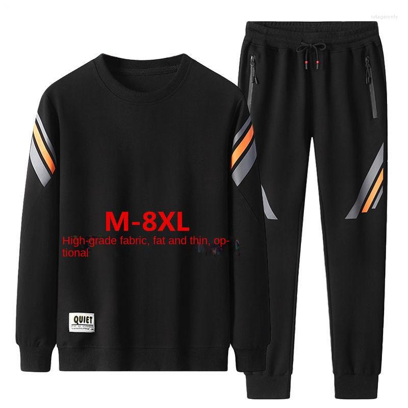 

Men's Tracksuits Large Size Sports Suit Youth Loose Casual Two-Piece Spring And Autumn Men's Clothing Y2k Clothes Men Tracksuit Long, Black