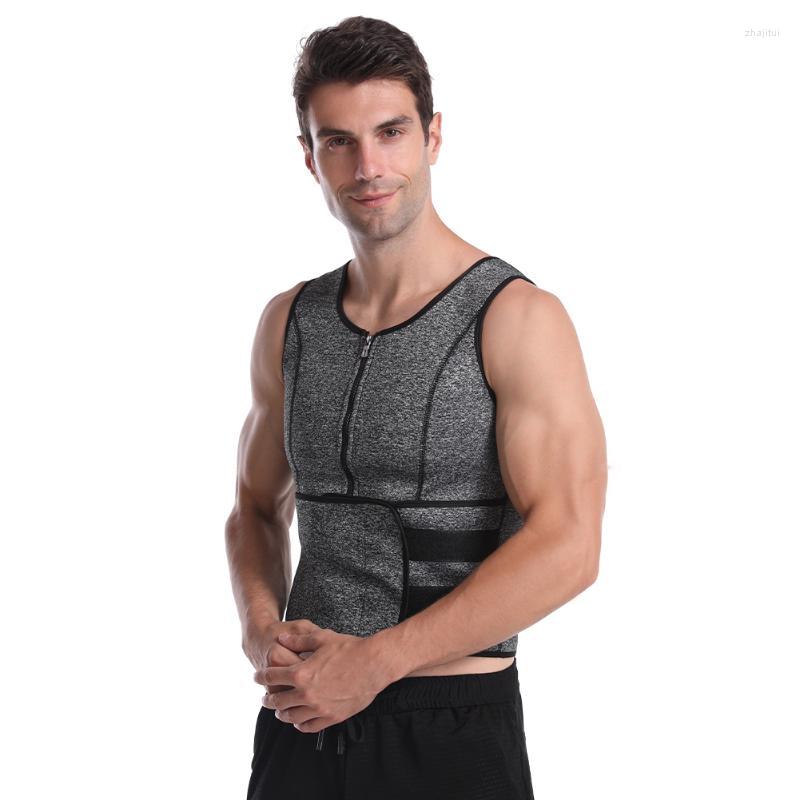 

Men's Body Shapers Men's Men Loss Weight Sweat Sauna Slimming Gym Sports Workout Shaping Vest Corset Zipper Spandex Adjustable Belt