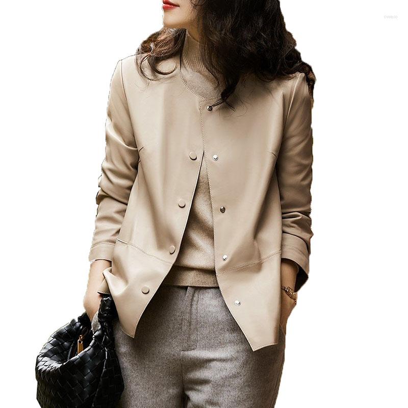 

Women' Leather 2022 Spring Autumn Chic Women Jacket PU Large Size 4XL Casual Jackets Elegant Coat Fashion Outerwear Femme, Black