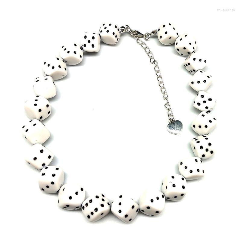 

Choker 83XC Colorful Acrylic Dice Beads Stretch Funny Game Lucky Necklace Women