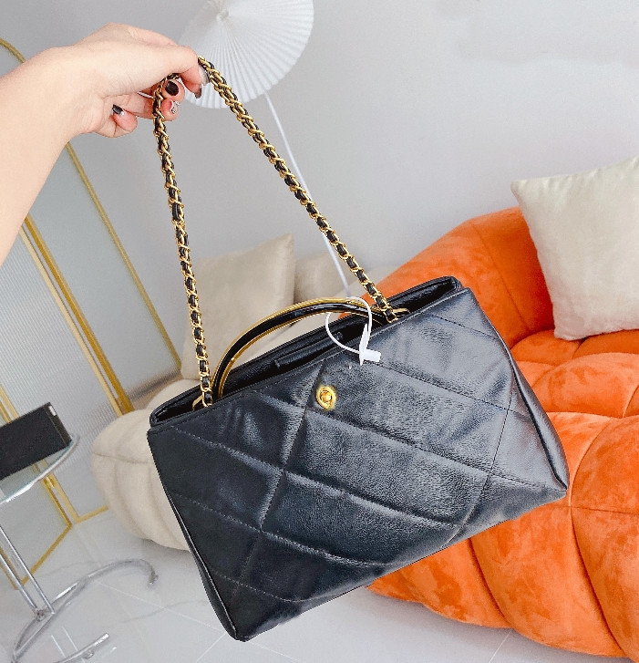 

Designer Handbag Shoulder Chain Bag Clutch Flap Totes Bags Wallet Check Purse Double Letters Solid Hasp Waist Square Stripes Women Luxury Handbags, Black