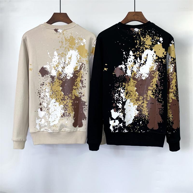 

Men's Sweaters Men O-Neck Long Sleeve Sweater Pure White Or Black With Rendered Mixed Color Artistic And Classic Casual Loose Style Spring