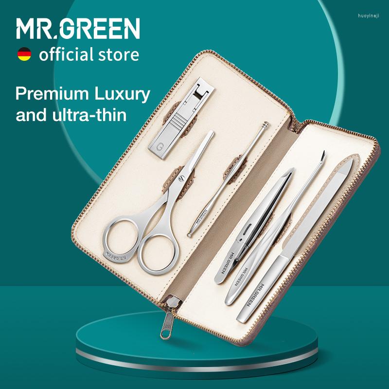 

Nail Art Kits MR.GREEN Portable Luxury Manicure Sets Stainless Steel Pedicure With Full-Grain Cowhide Leather Cover Personal Care Tools