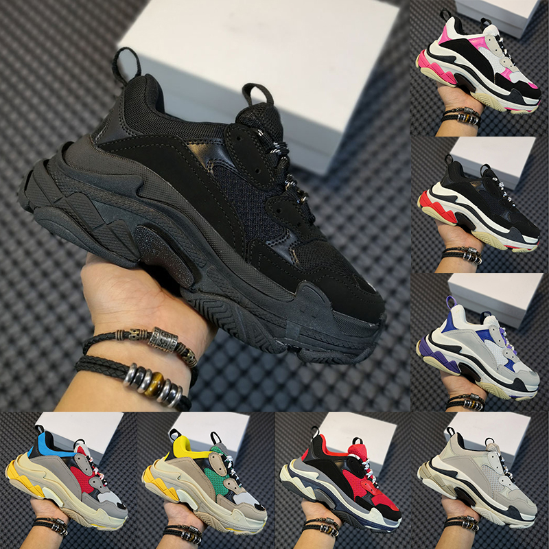 

Fashion Triple S Running Shoes Triple-S Trainers Triple White Black Grey Red Pink Green Paris 17FW Designer Sneakers Luxurys Designers Sports Flat Men Women Shoe 36-45, A10 pink 36-40