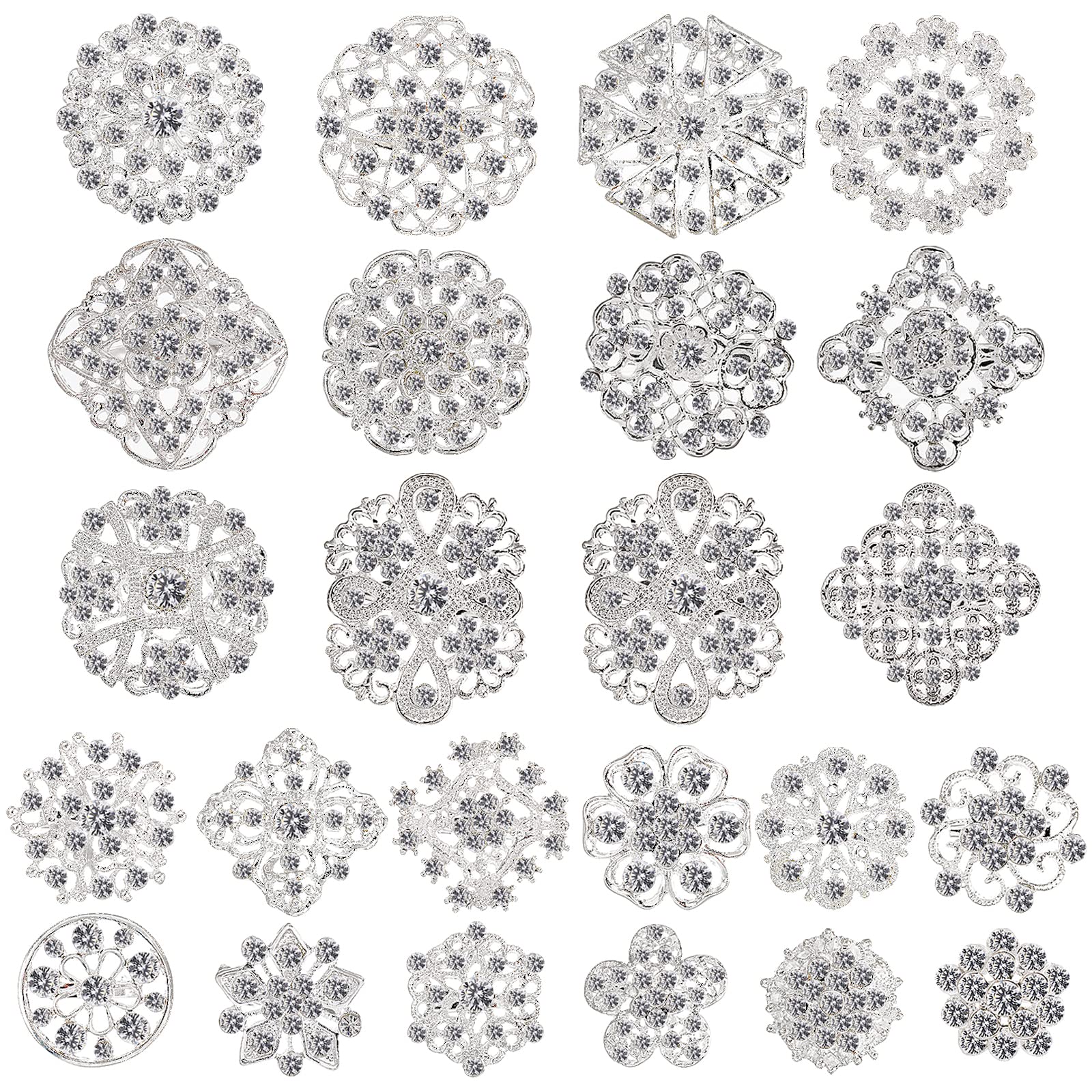 

Pins Brooches Clear Crystal Sier Shining Rhinestone Flower Jewelry Bridal Wedding Bouquet Kit Gift For Girls Women Diy Decoration Dr Amzlc