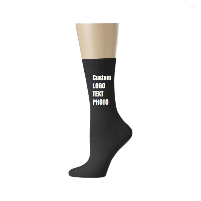 

Men's Socks 60PCS/LOT Custom Personalised Men Print Logo/Text/Po Black/White/Grey