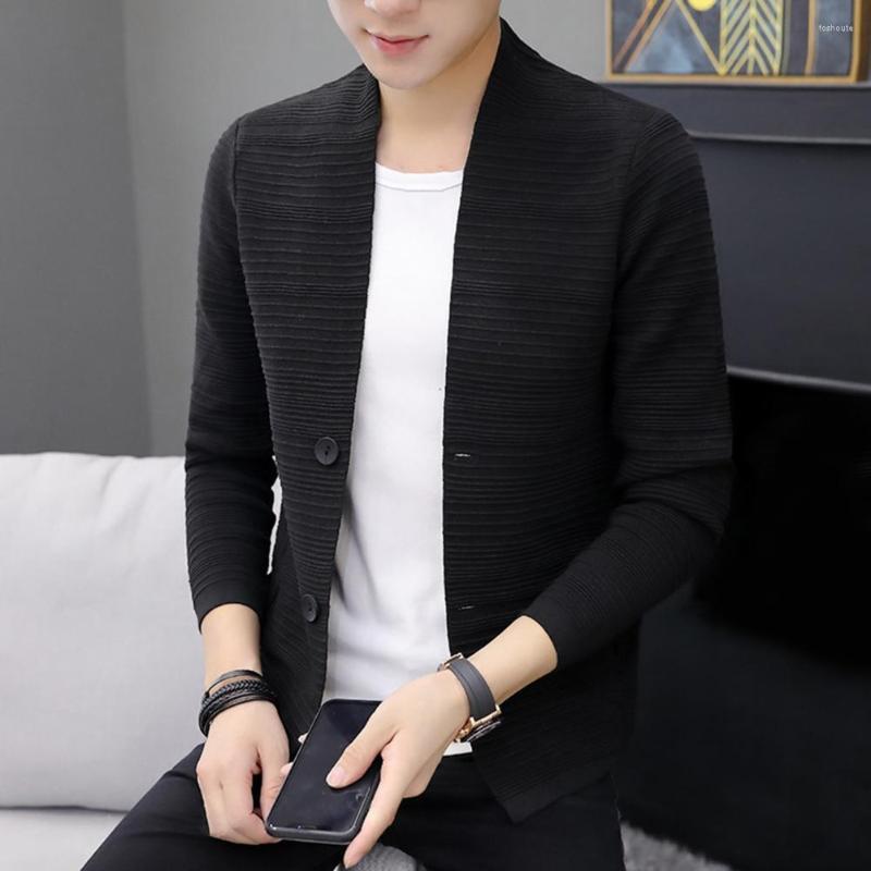 

Men's Sweaters Stylish Autumn Sweater Coat Soft Elastic Cardigan Anti-pilling Anti-shrink Jacket, Black