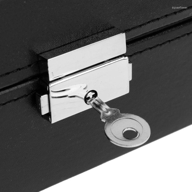 

Watch Boxes Jewelry Display Container 8 2 Slots Grids For Ring Ear Stud Earrings Watches Storage Organizer Faux Leather High End Case