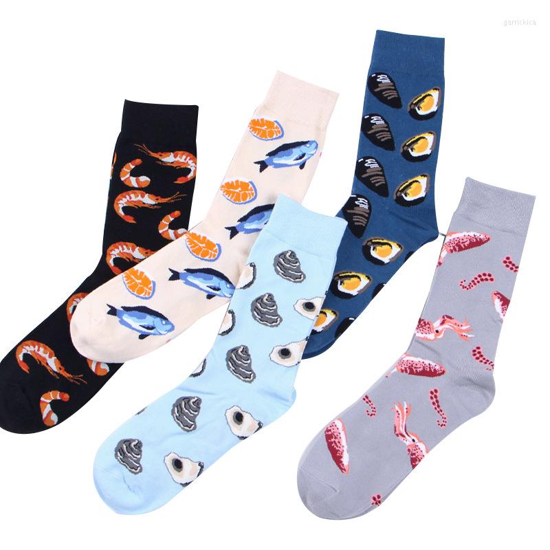 

Men's Socks Unisex Art Personality Harajuku Seafood Arctic Shrimp Pure Cotton Soxs Men's And Women's Stockings