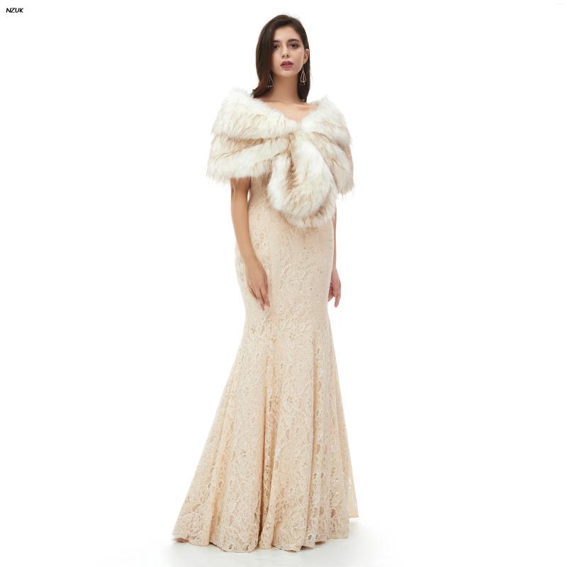 

Wraps NZUK Faux Fur Wedding Shrugs Bride Cape Evening Dress Cloak Winter Warm Shawls Bridal Jacket Accessories Bolero Novia, Picture shown