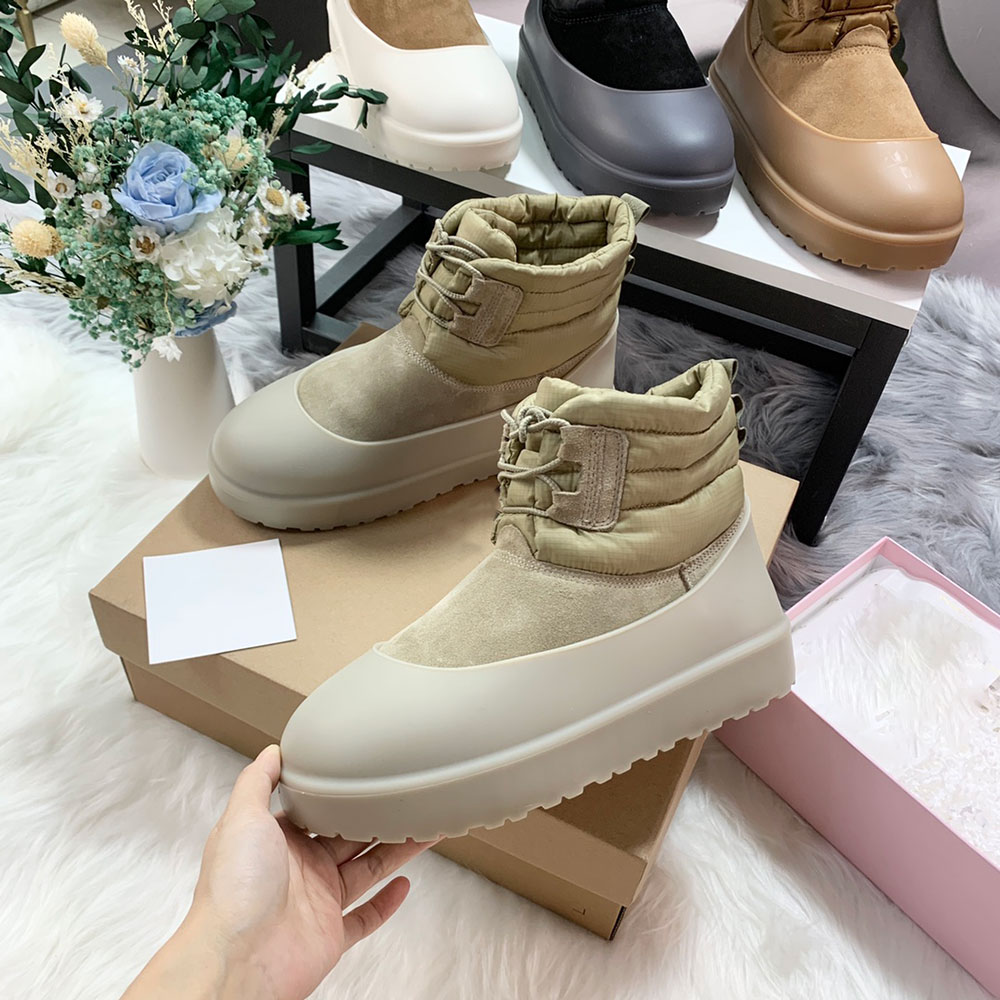 

Winter boots Snow booties Warm Waterproof Black Brown Khaki Men Women Luxury Fashion Space Big Brand designer boots Leather Casual Shoes