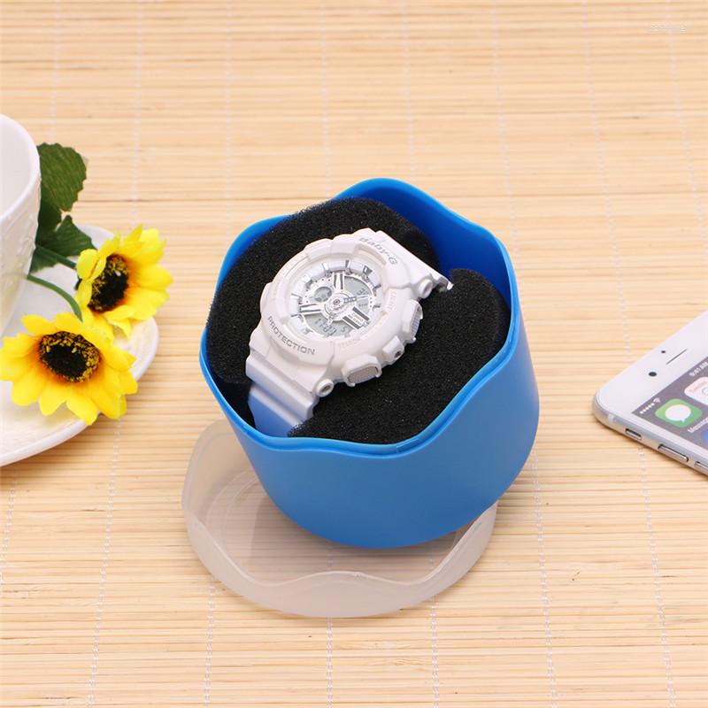

Watch Boxes Single Slot Box Plastic Wristwatch Display Case For Men Travel Gift