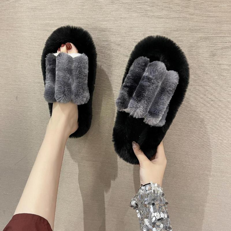 

Slippers 2022 European And American Women's Thick Bottom Home Indoor Cotton 3226