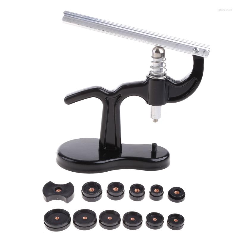 

Watch Repair Kits Press Set Back Case Closer Watchmaker Tool Kit With 12pcs Fitting Dies Black