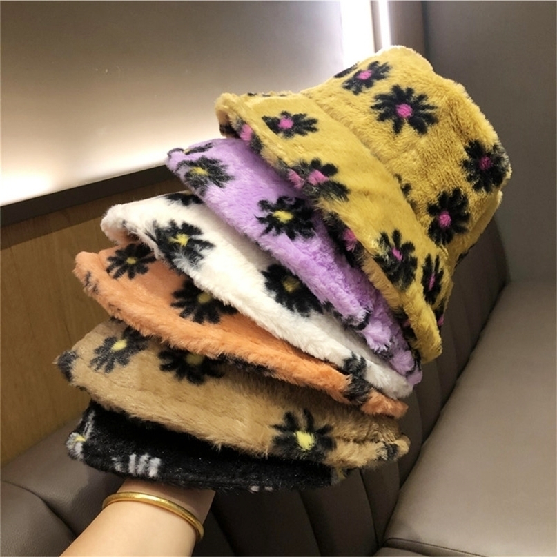 

Wide Brim Hats Bucket Japanes Winter Daisy Faux Fur For Women Thick Warm Lady Outdoor Travel Panama Girls Soft Velvet Fisherman 221010, Khaki