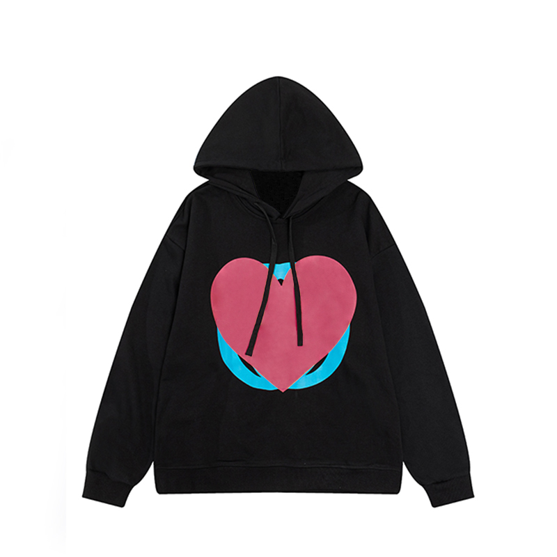 

Luxury Designer Mens Hoodie Love Letter Color Contrast Long Sleeve Sweater Autumn Fashion Brand Pullover Round Neck Womens Top Black Apricot
