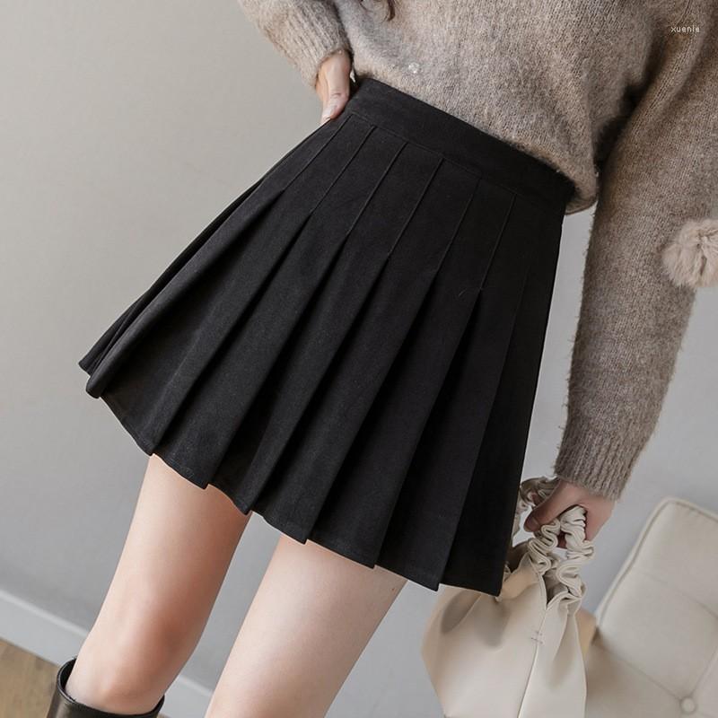 

Skirts Midi Pleated Skirt Women Solid Color Korean High Waist Basic Daily All-Match Base Mini High-Waisted Outdoor Casual, Grey elastic wais