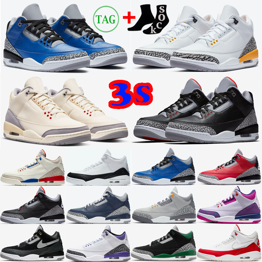 

Men Women 3s basketball shoes Cool Grey Fire Red Sneakers Muslin Racer Blue Cement UNC trainers jumpman 3 Laser Orange sports shoes Rust Pink Pine Green Sport Boot, #1