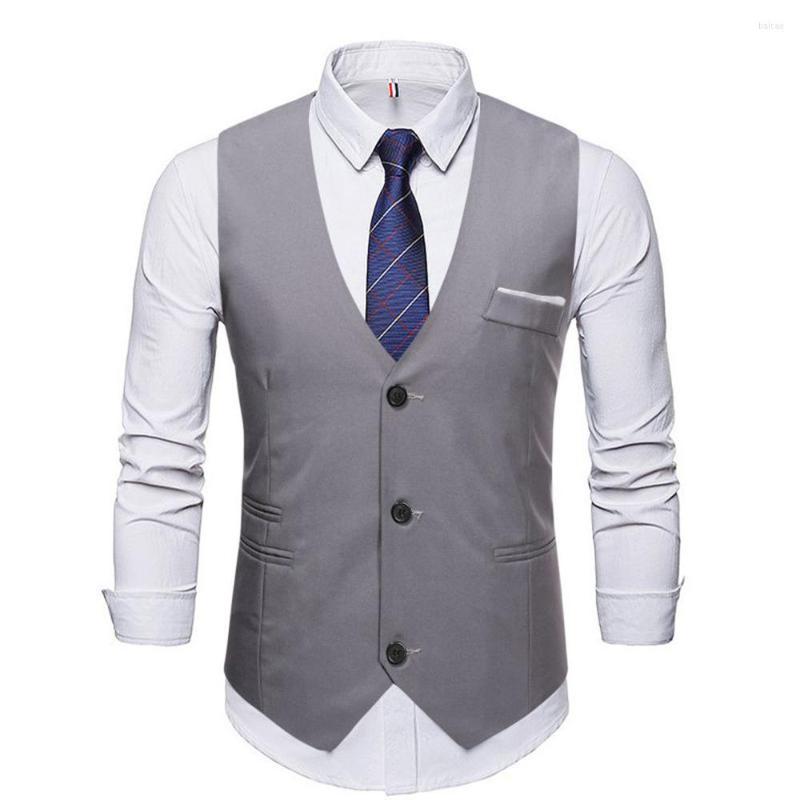 

Men's Vests Men's Suit Vest Solid Color Sleeveless Business Casual, Red