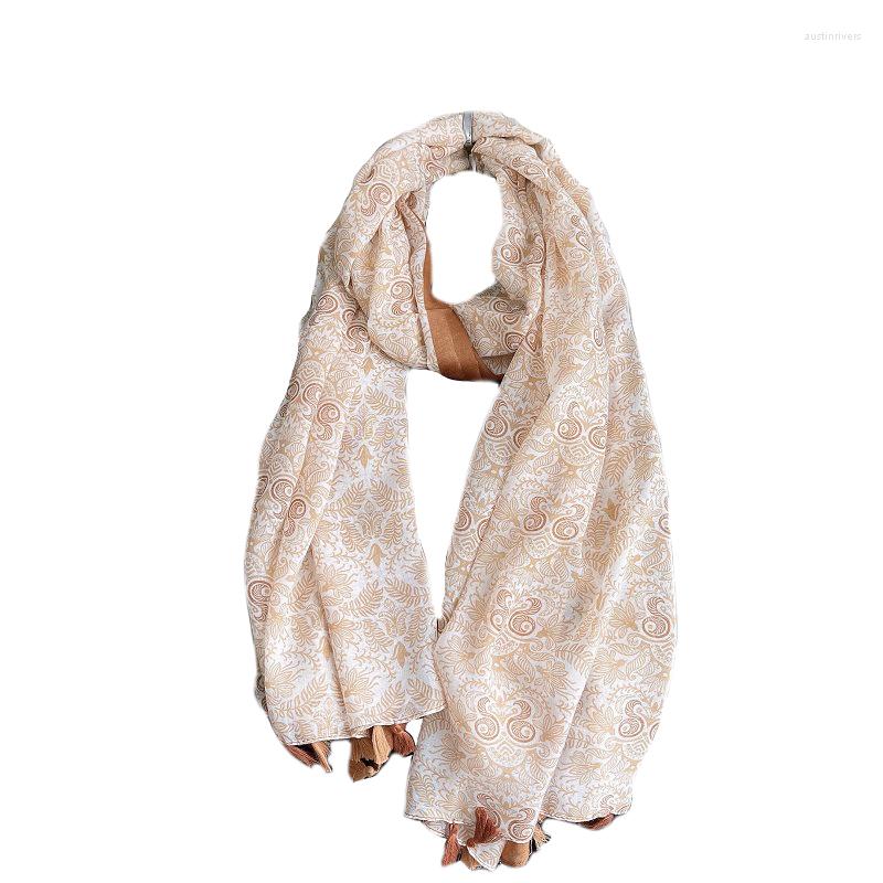 

Scarves 2022 Paisley Print Tassel Scarf Shawls Long Beautiful Beach Floral Hijab Wrap