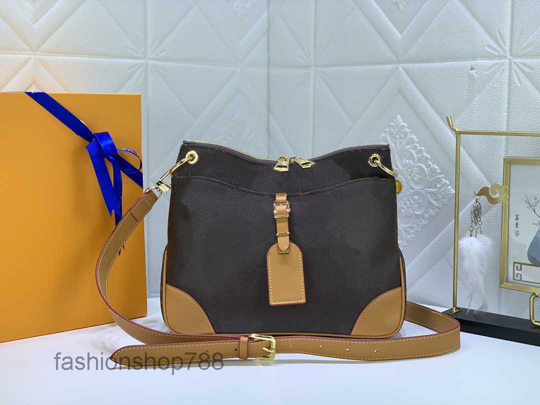 

Women handbags purses high quality bag genuine leather pochette Odeon shoulder bags crossbody free ship 2022, Black strap/brown letters