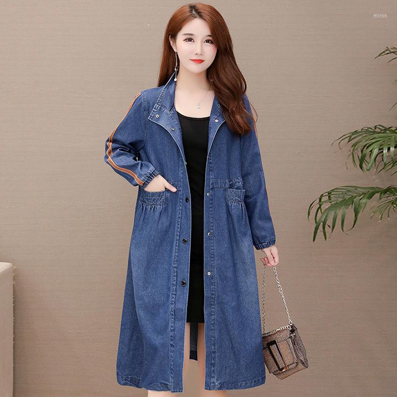 

Women's Trench Coats Jackets Coat For Women Fashion Outerwear French Style Turn Down Collar Solid Spring And Summer, Blue