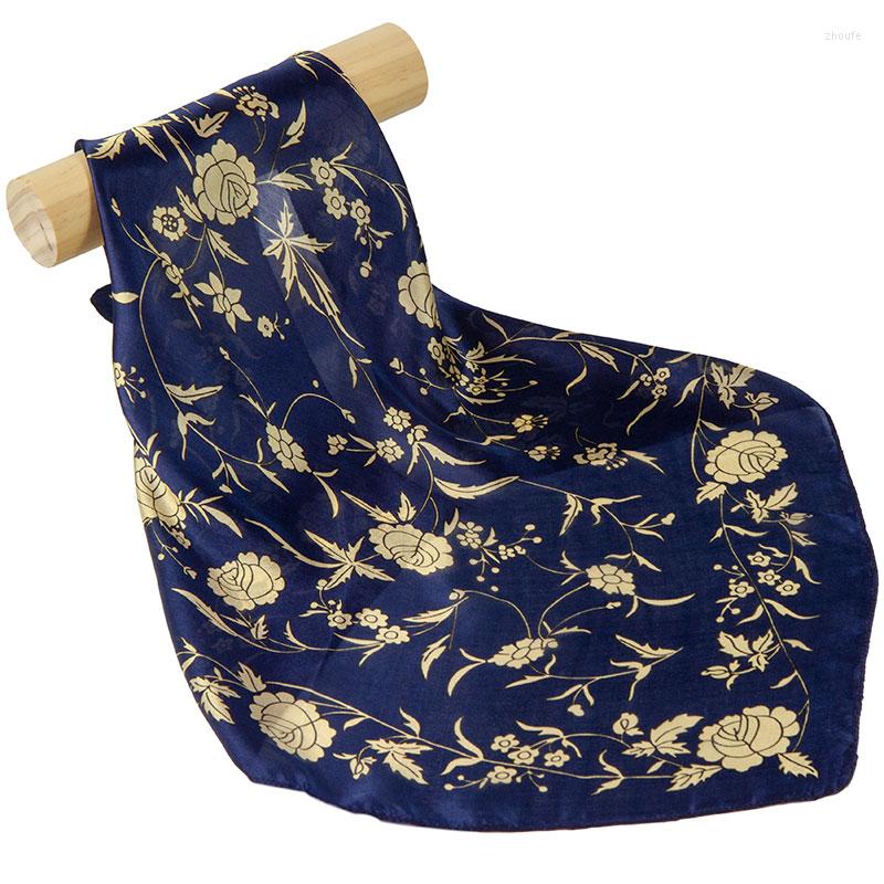 

Scarves Natural Silk Scarf Women Bandana Female Hair For Head Top Fashion Women's Square Neck Flower