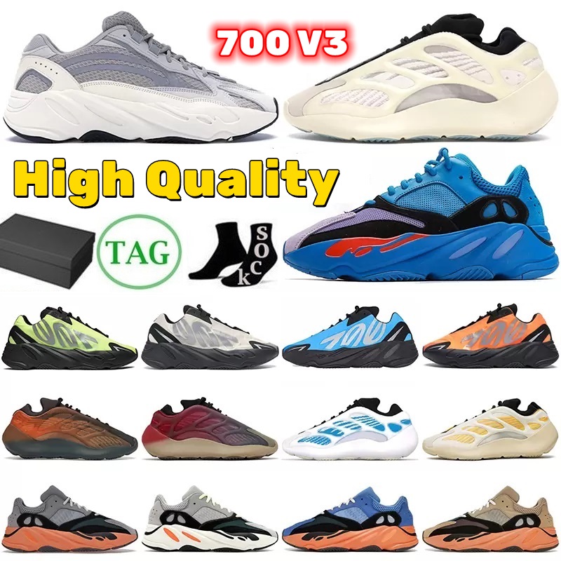 

High quality With Box 700 V1 v2 running shoes mens womens sneakers Cream Bright Blue v3 Azael Alvah Safflower Vanta Magnet Solid Grey outdoor leisure sports trainers