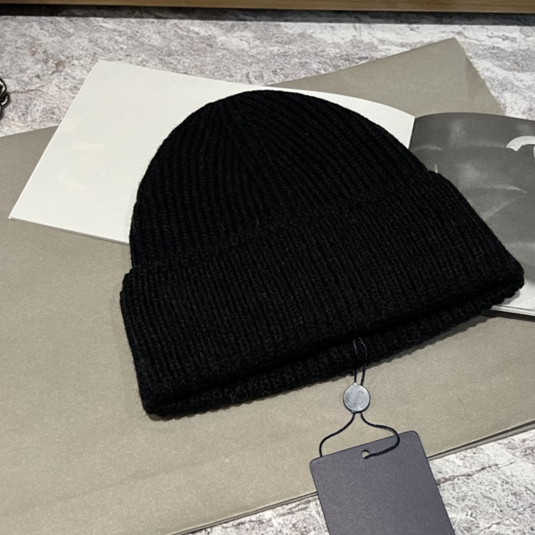 

Wool Knit Beanie Hat Handmade Men Ladies Warm Winter Skull Caps Black, Ivory