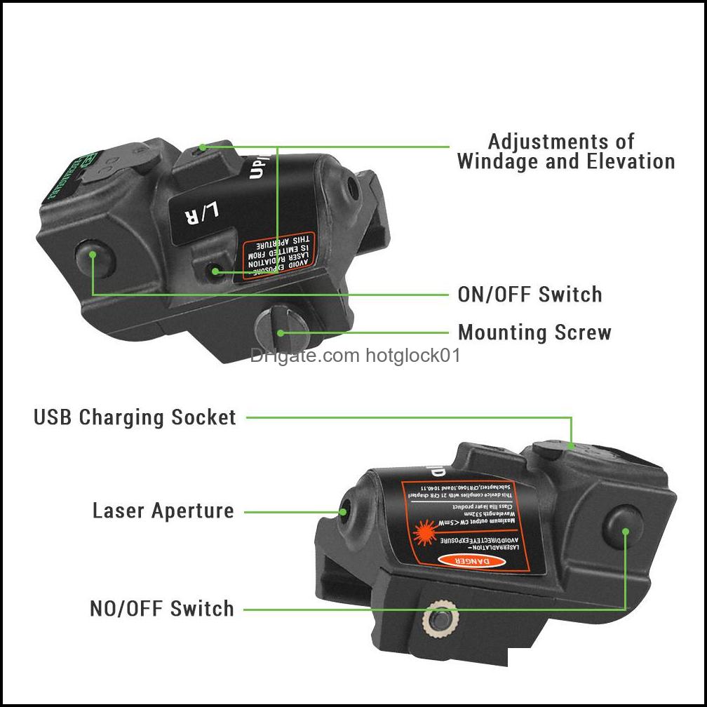 

Others Tactical Accessories For Taurus G2C Glock 17 18C 19 21 Cz75 5Mw Rechargeable Green Blue Laser Sight Pistol Picatinny Rail Aimi Otyzv