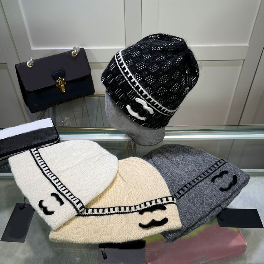 

Designer Woolly Knitted Hat Fashion Winter Beanie Cap Warm Skull Caps for Man Woman 4 Colors, C1
