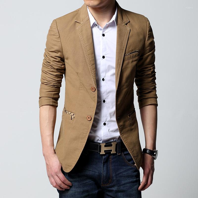 

Men's Suits 2022 Brand Casual Jacket Terno Masculino Slim Fit Blazer Black Coat Fashion One Button Khaki Free Shiping Size -6XL