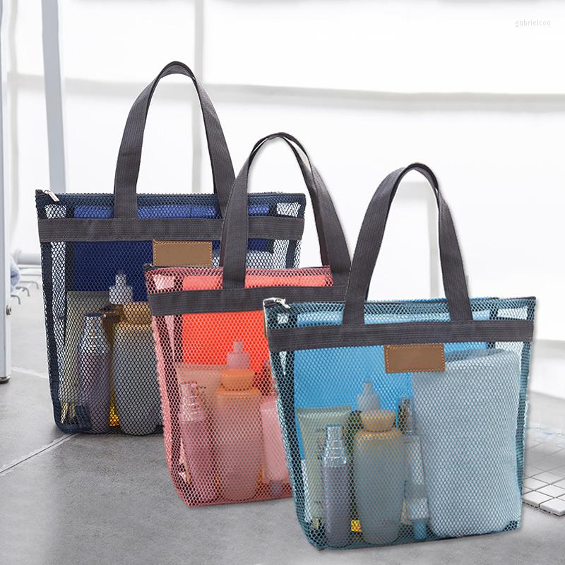 

Duffel Bags Portable Travel Beach Bag Organizer Handheld Outdoor Washing & Swimming Grid, Blue