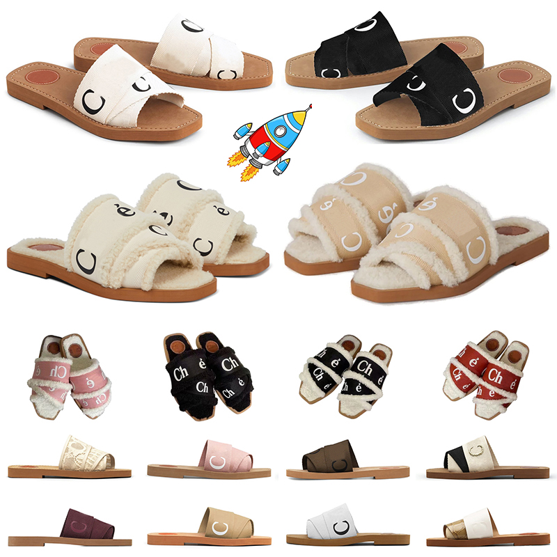 

Slides Sasual Slip On Platform Sandals Sneakers womens Waterproof Shoes Beach Outdoor Indoor Women Woody flat mule in canvas shearling-lined Sandal Slippers Slide, #16 36-47