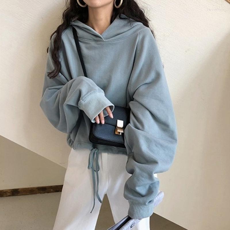 

Women's Hoodies Women's & Sweatshirts Autumn 2022 High Waist Short Sweatershirts Women Korean Loose Pullover Ladies Top Thin Coat, Green