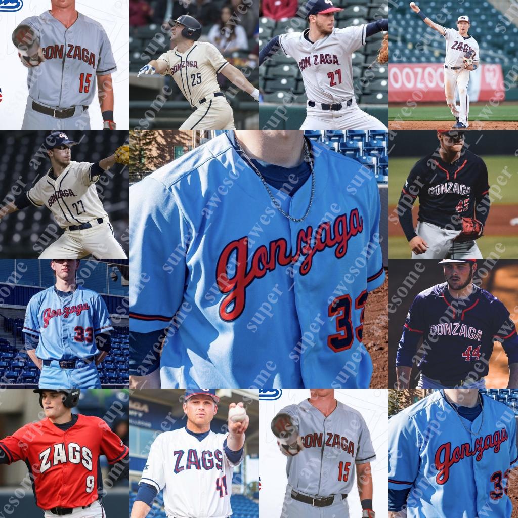 

Gonzaga Baseball Jersey Mason Marenco Shea Kramer Enzo Apodaca Connor Coballes Ezra Samperi Grayson Sterling Gabriel Hughes Trystan Vrieling, Navy