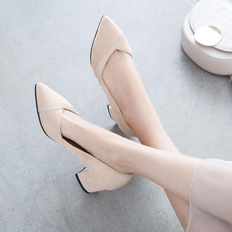

Dress Shoes Single Shoe Women's Summer Fashion High Heels Casual Pointed Large Medium Heel Are Versatile 2022, Black