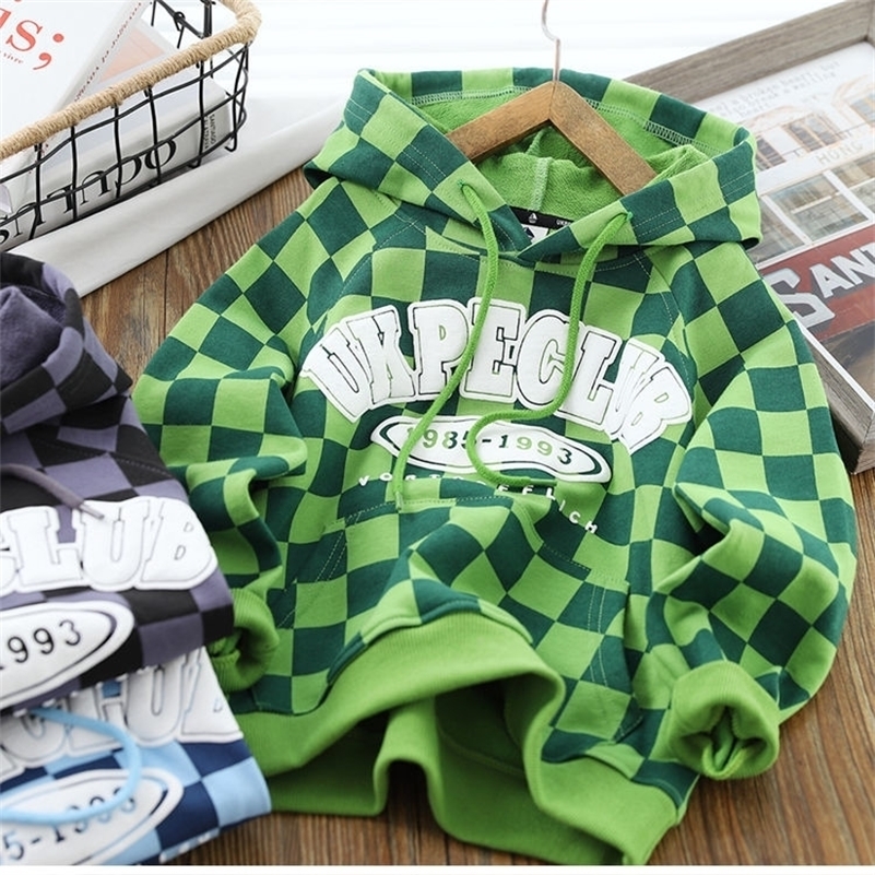 

Pullover Boys Hooded Sweatshirt Spring and Autumn Children s Casual Long Sleeved Bottoming Shirt Loose Western Style Baby 221010, Green