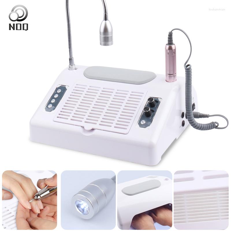 

Nail Dryers NOQ 5 In 1 UV LED Lamp For Nails 39leds Dryer Fan Lamps Manicure With Vacuum Cleaner 2 Fans Dust Collector Machine, White