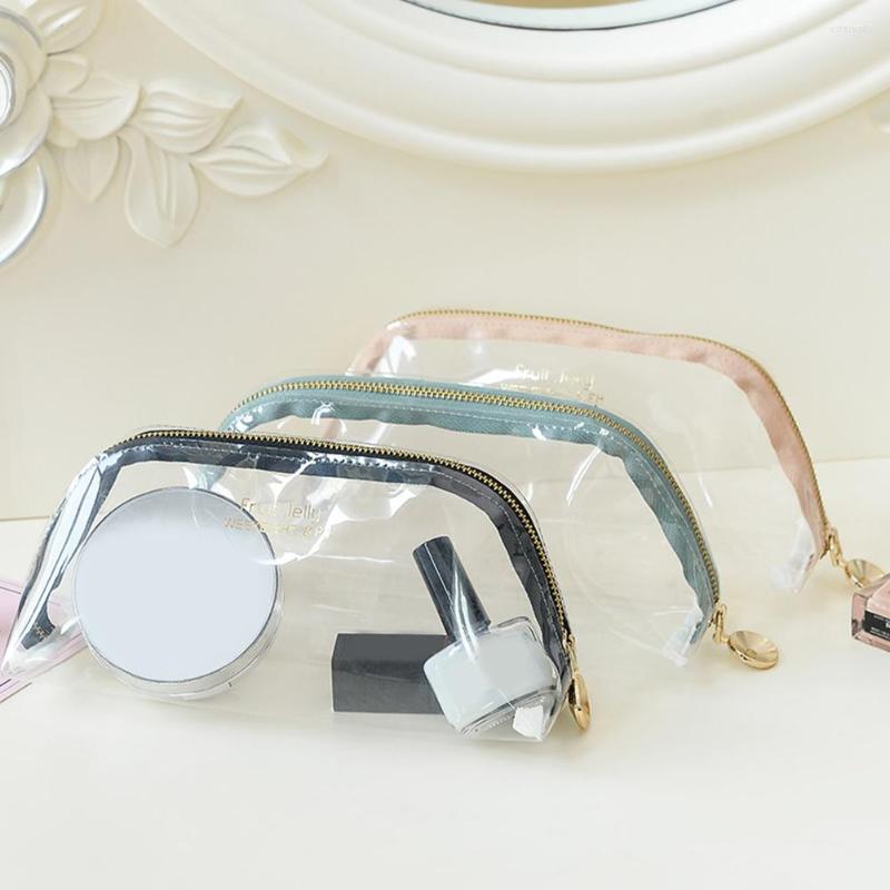 

Cosmetic Bags Clear Makeup Bag Transparent PVC Travel Large Capacity Toiletries Zipper Pouch Make Up Case Storage Organizer, Khaki