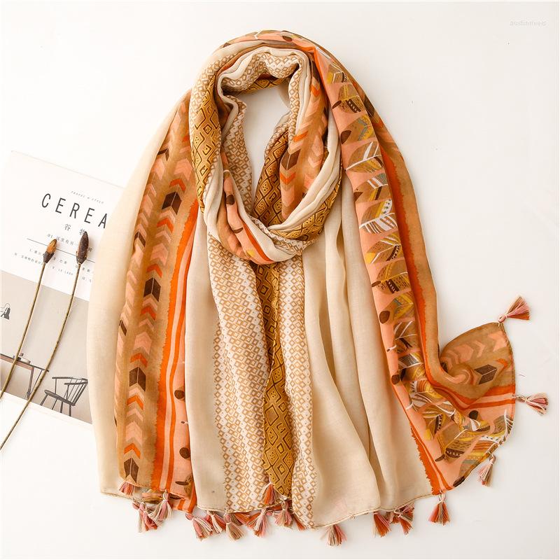 

Scarves Fashion Bohemian Geometric Floral Patchwork Viscose Shawl Scarf High Quality Print Wrap Pashmina Snood Bufandas Muslim Hijab