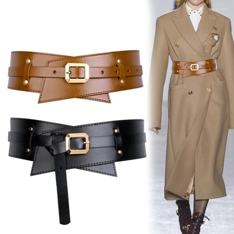 

Belts Women Wide Belt High Quality Genuine Leather Luxury All-match Coat With Skirt Waist Constricting Waistband SealBelts, Black