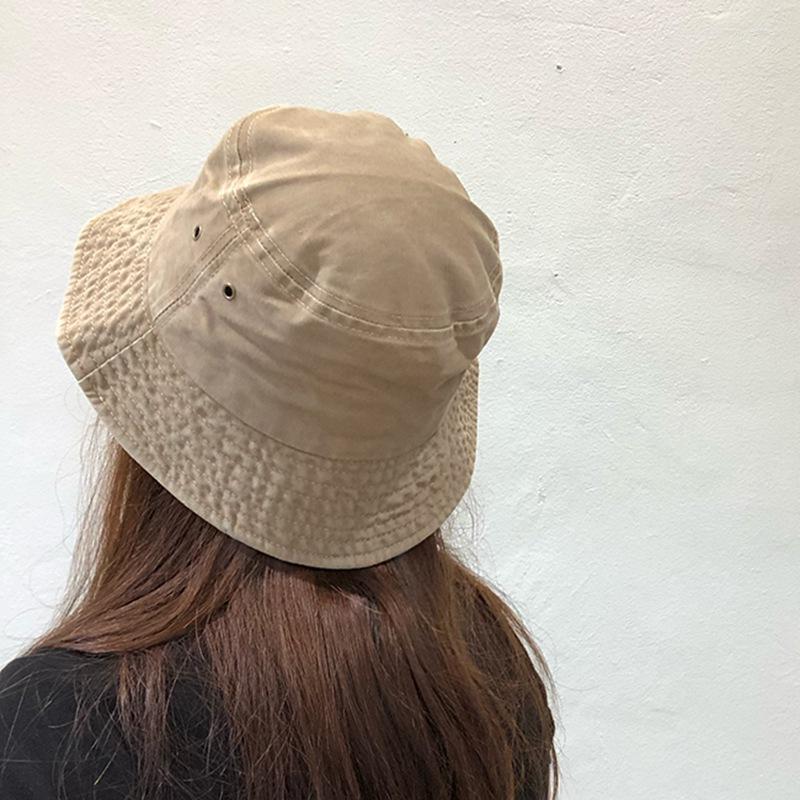 

Berets Cowboy Fisherman's Hat Solid Color Washed Ladies Outdoor Sun Four Seasons Section Lovers Fashion All-around Bucket HatBerets, Auburn