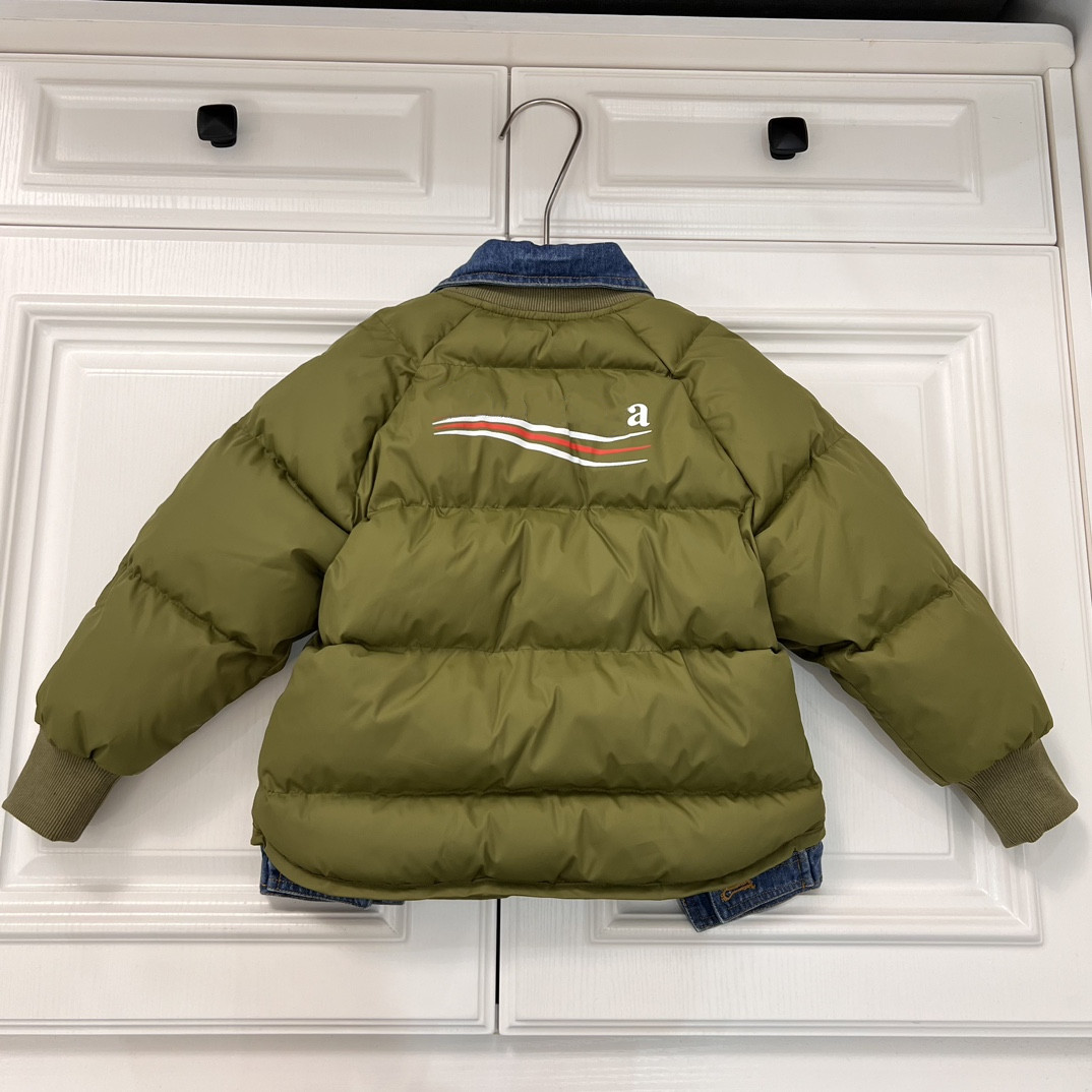 

Kids Coats baby clothes Down Coat Designer Jacket Kid clothe Wave pattern 2022 Waterproof Breathable windproof Outwear Girl Boy jackets Outside splicing sleeve, Black