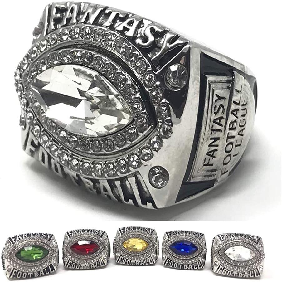 

2021 Fantasy Football Championship Ring with Acrylic Stand Many Colors Clear 11 with sones210S